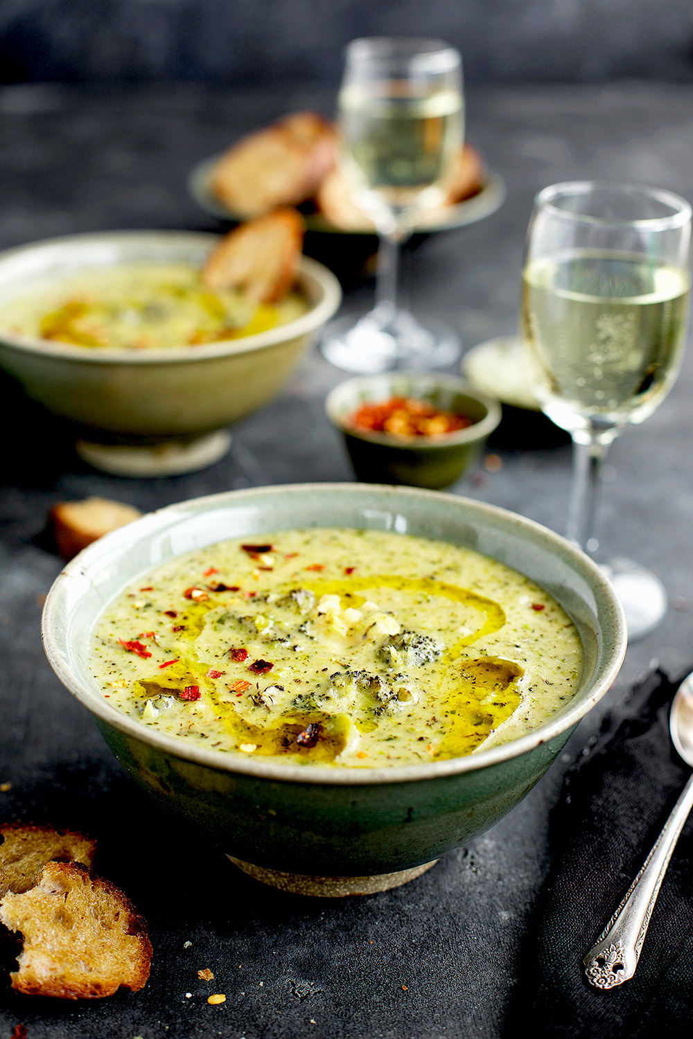 Charred Broccoli Cheddar Potato Soup ⋆